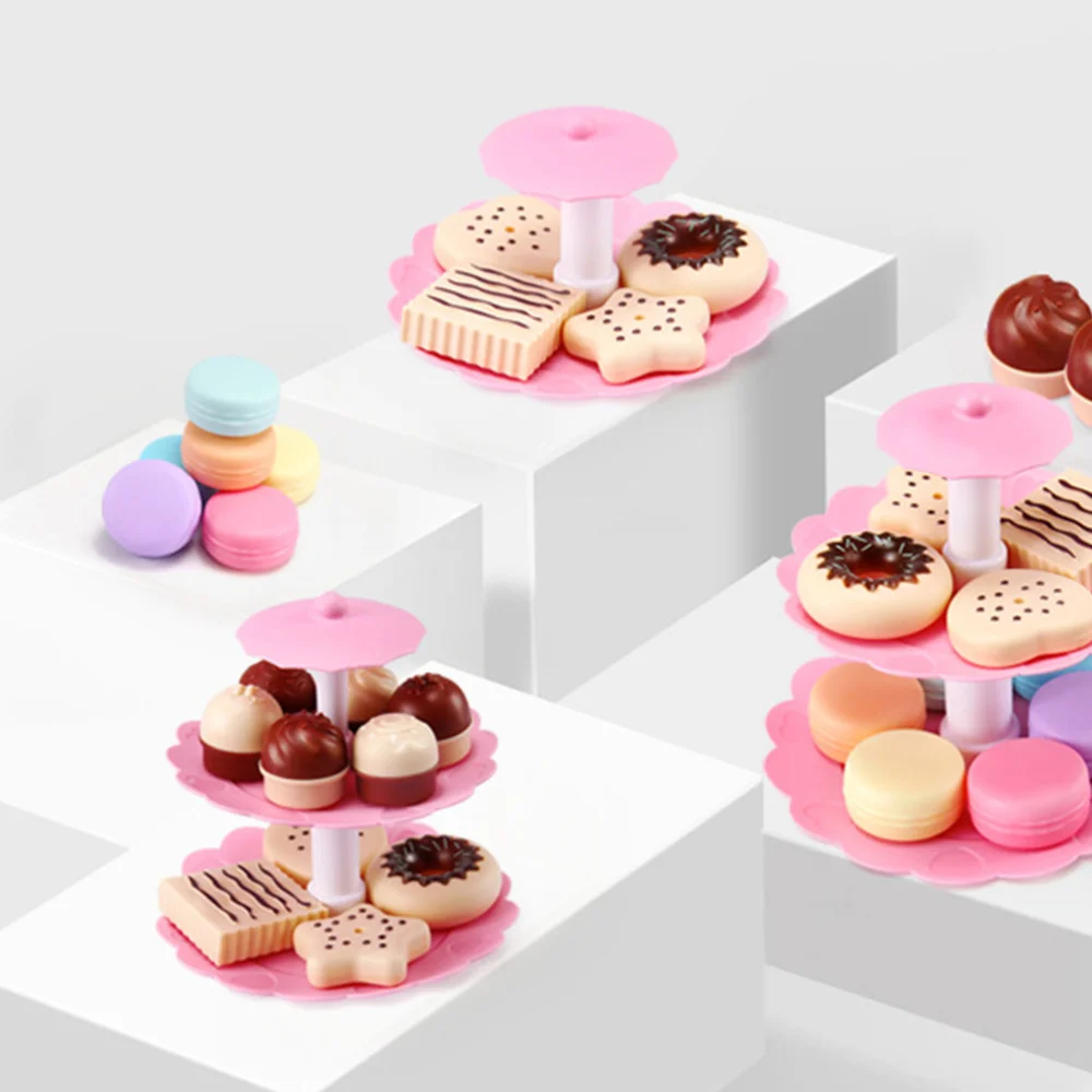 

1 Set Dessert Tower Simulation Macaron Afternoon Tea Dessert Playset for Kids Children Girls