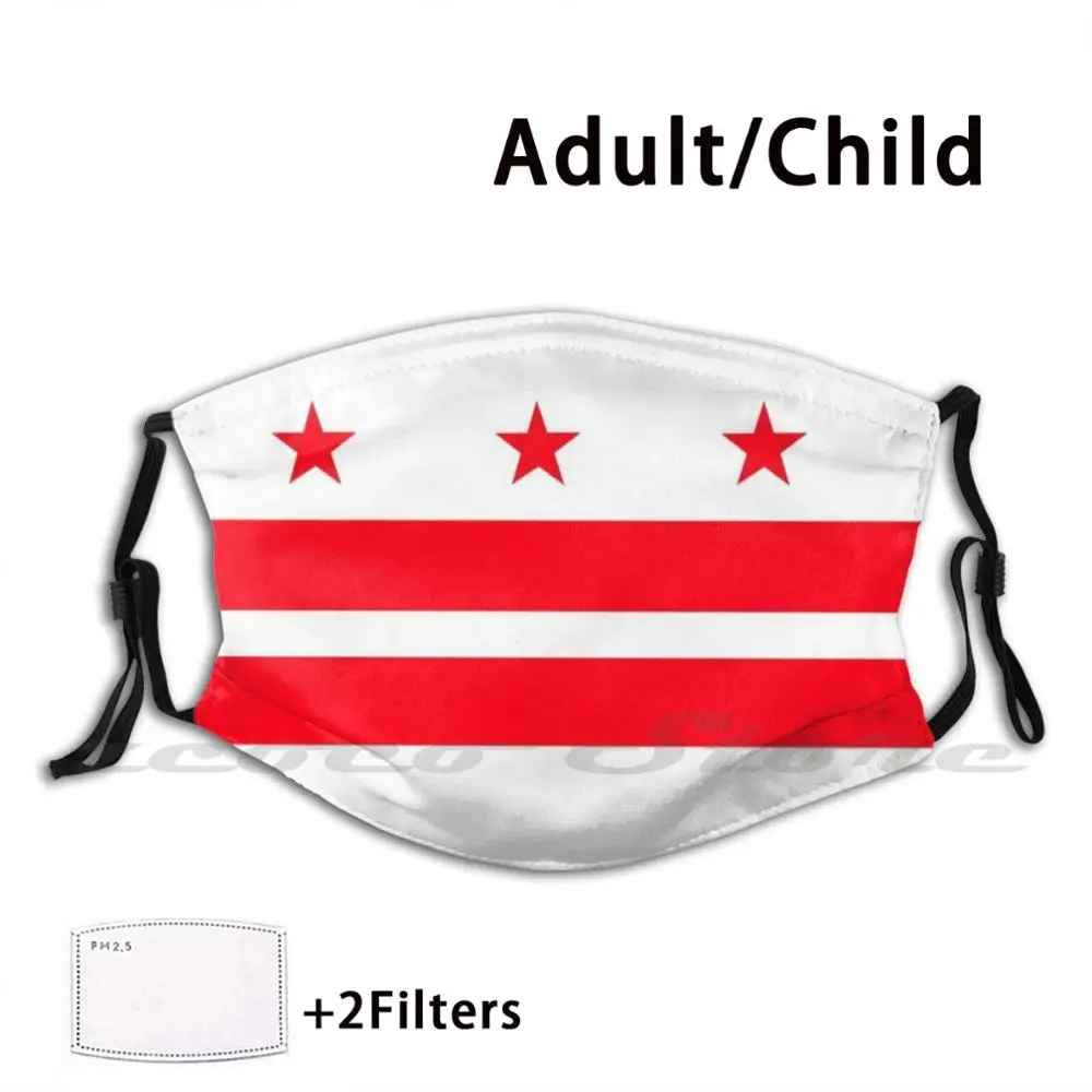 

D.c. Flag Washable Trending Customized Pm2.5 Filter Mask D C District Of Dmv Usa Nations Capital Capital Maryland
