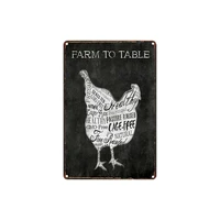 new vintage metal tin sign farm to table chicken retro garage yard home cafe bar club hotel wall decoration stickers signs