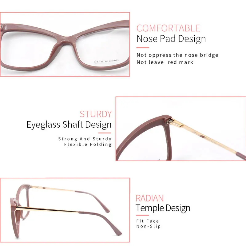 

KANDREA Classic New Cat Eye Design Clear Lens Eyeglasses Women Optical Myopia Eye Glasses Vintage Female TR90 Computer Eyewear