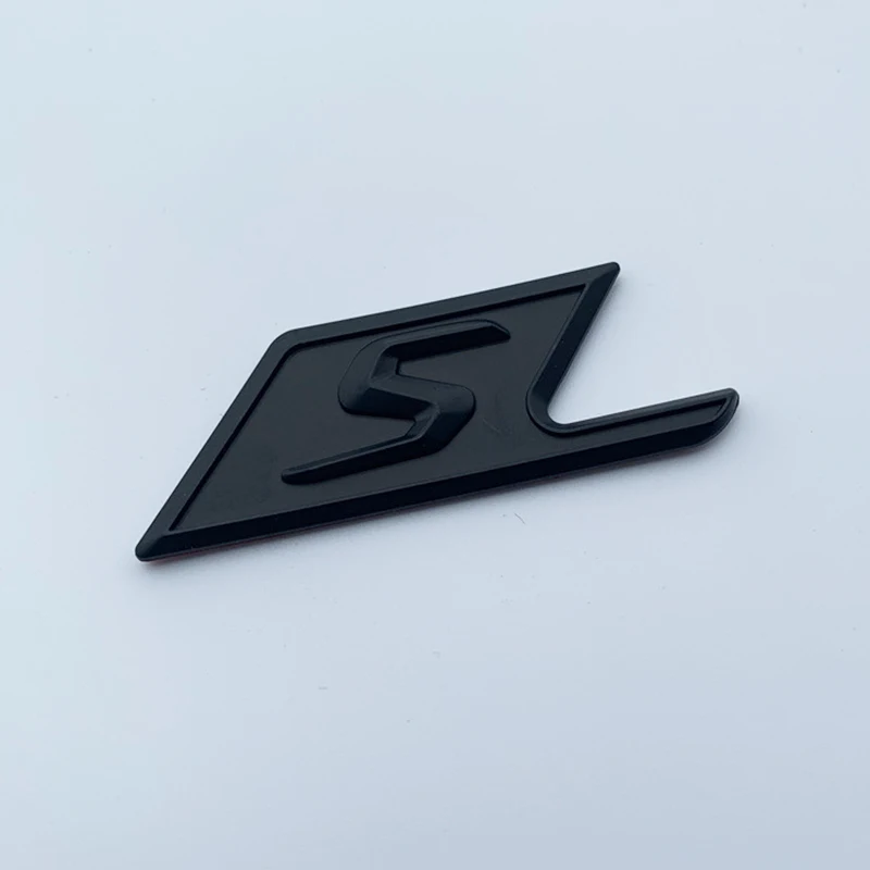 matte black S Значок S для Mercedes Benz AMG SAMG E63S C63S GLC63S GLE63S эмблема автомобиля Стайлинг багажника переустановка наклейка глянцевый черный красный серебристый - Цвет: matte black S