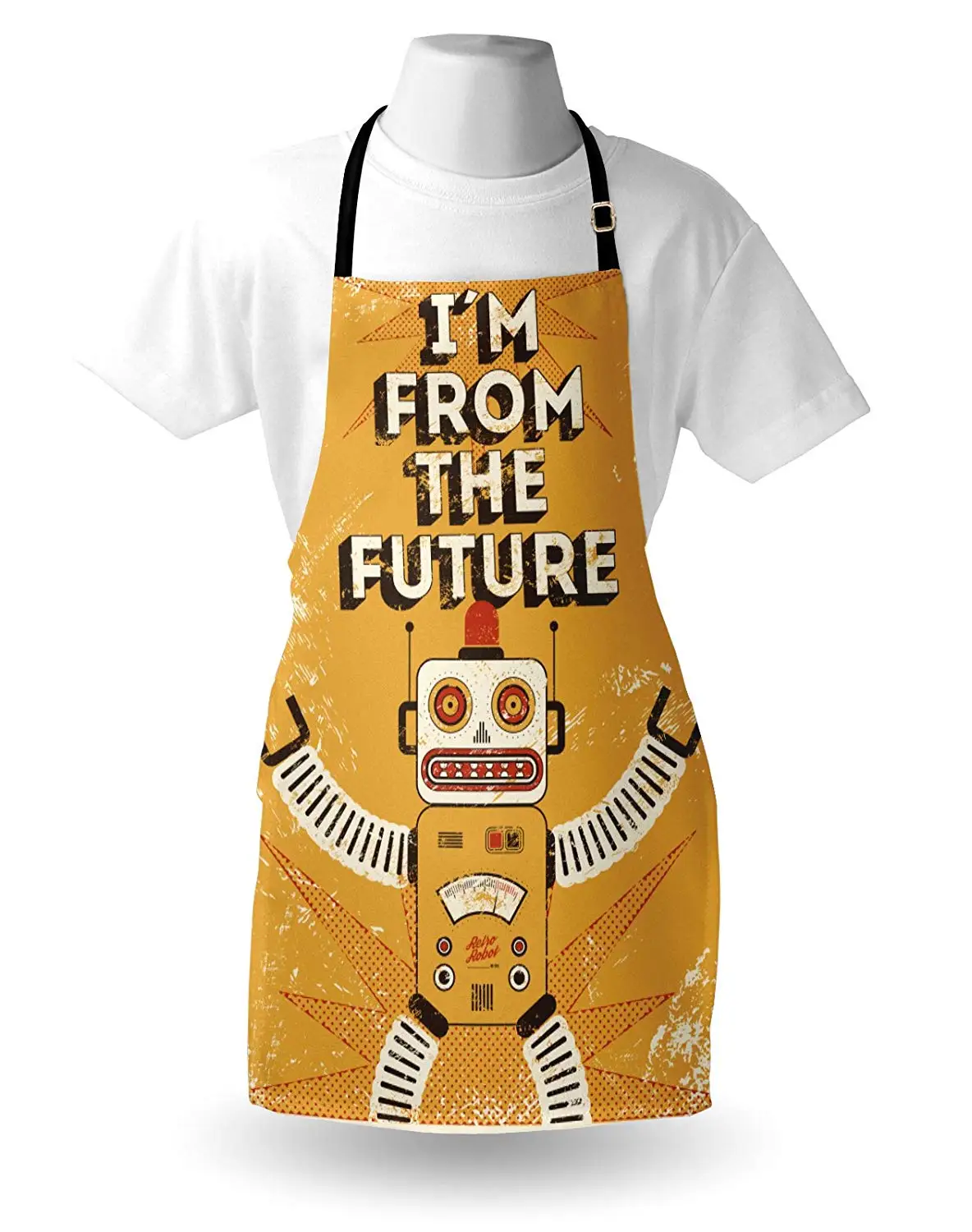 Винтажный фартук Фэнтези робот-фантастика электронный поп-арт стиль иллюстрация