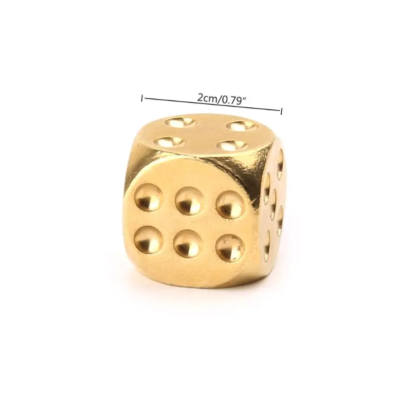 

1pc Solid Polished Brass Dice 20mm Metal Cube Copper Poker Bar Board Game Gift