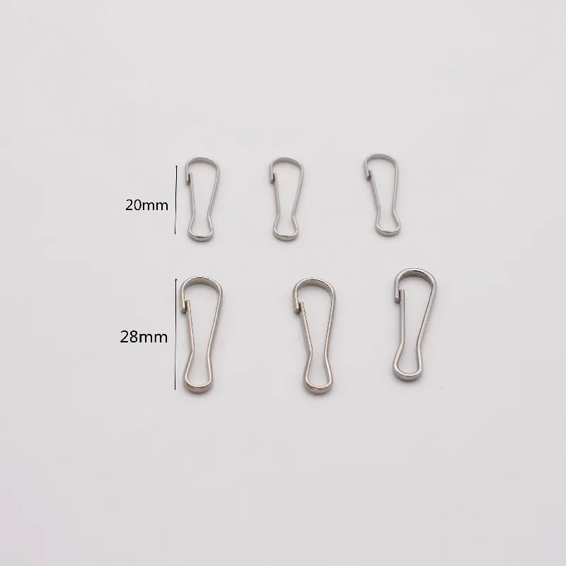 

100pcs Stainless Steel Snap Spring Clip Hooks Rings Buckle Keychain Lanyards Zipper Hanging Buckle Keychaine Keyring Accessory