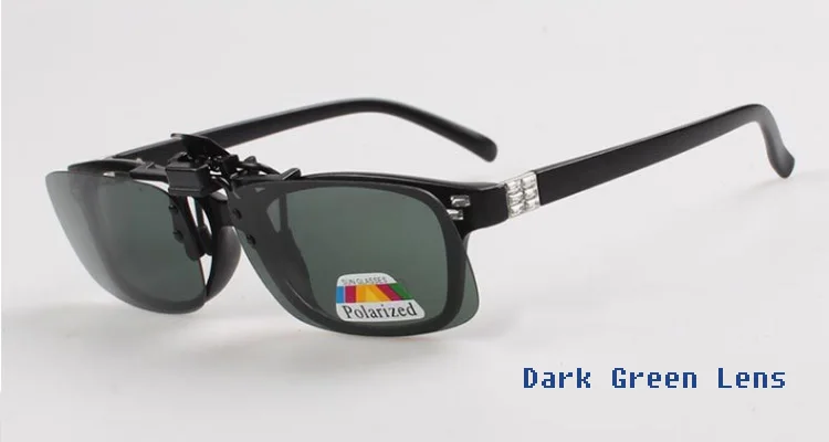 Высококачественные поляризованные солнцезащитные очки es Clip on Dark Vision Lens glass es Flip для ночного вождения стекло черное легкое анти-UVA объектив 030-001