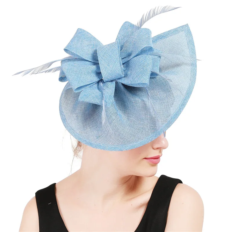 Ярко розовый винтажный Дерби петля красная большая Вуалетка шляпа Дамы событие