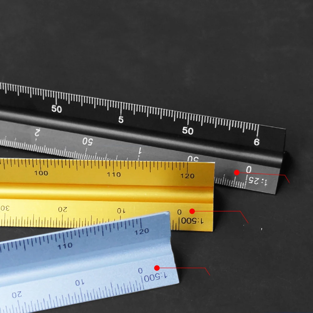 30 см архитектурная шкала треугольная линейка алюминиевая для черчения Прямая
