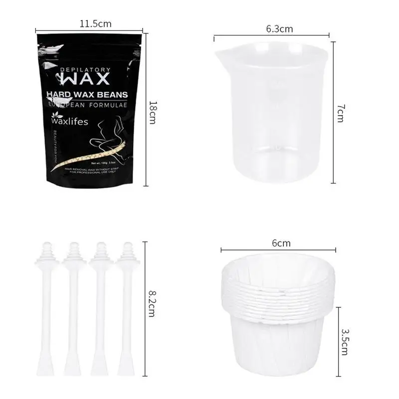 

100g Wax Beans Painless Nose Hair Removal Wax Kit Moustache Stencils Hair Removal With Measuring Cup