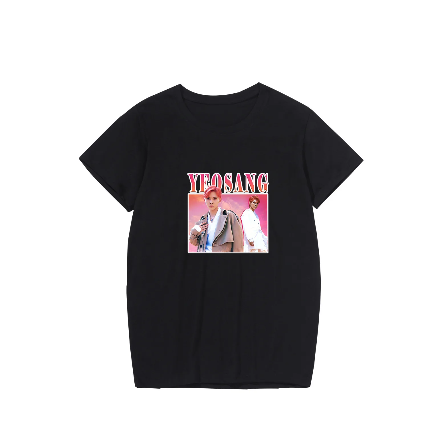 ATEEZ футболка Для женщин футболка Femme одежда товар стиль 4xl одежда короткий рукав Для женщин тройник - Цвет: black yeosang
