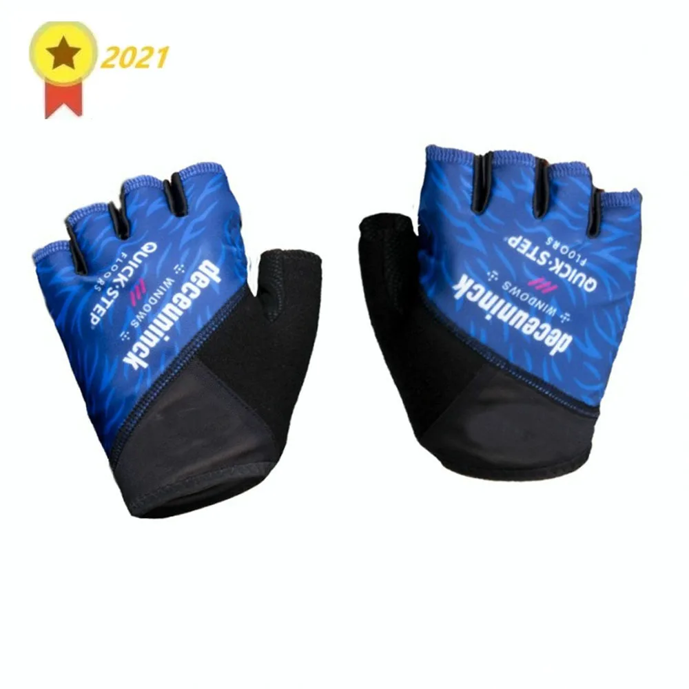 

2021 New Quick Step Cycling Gloves Men Bicycle Gel Half Finger Glove One Pair Size M-XL Guante Ciclismo Gant cyclisme
