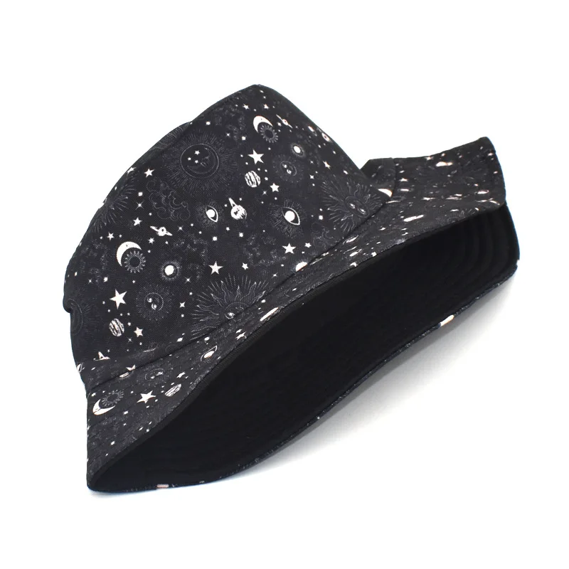 

Galaxy Heart Dot Printed Fisherman Cap Sun Hat Men Women Outdoor Daily Use Cosplay Canvas