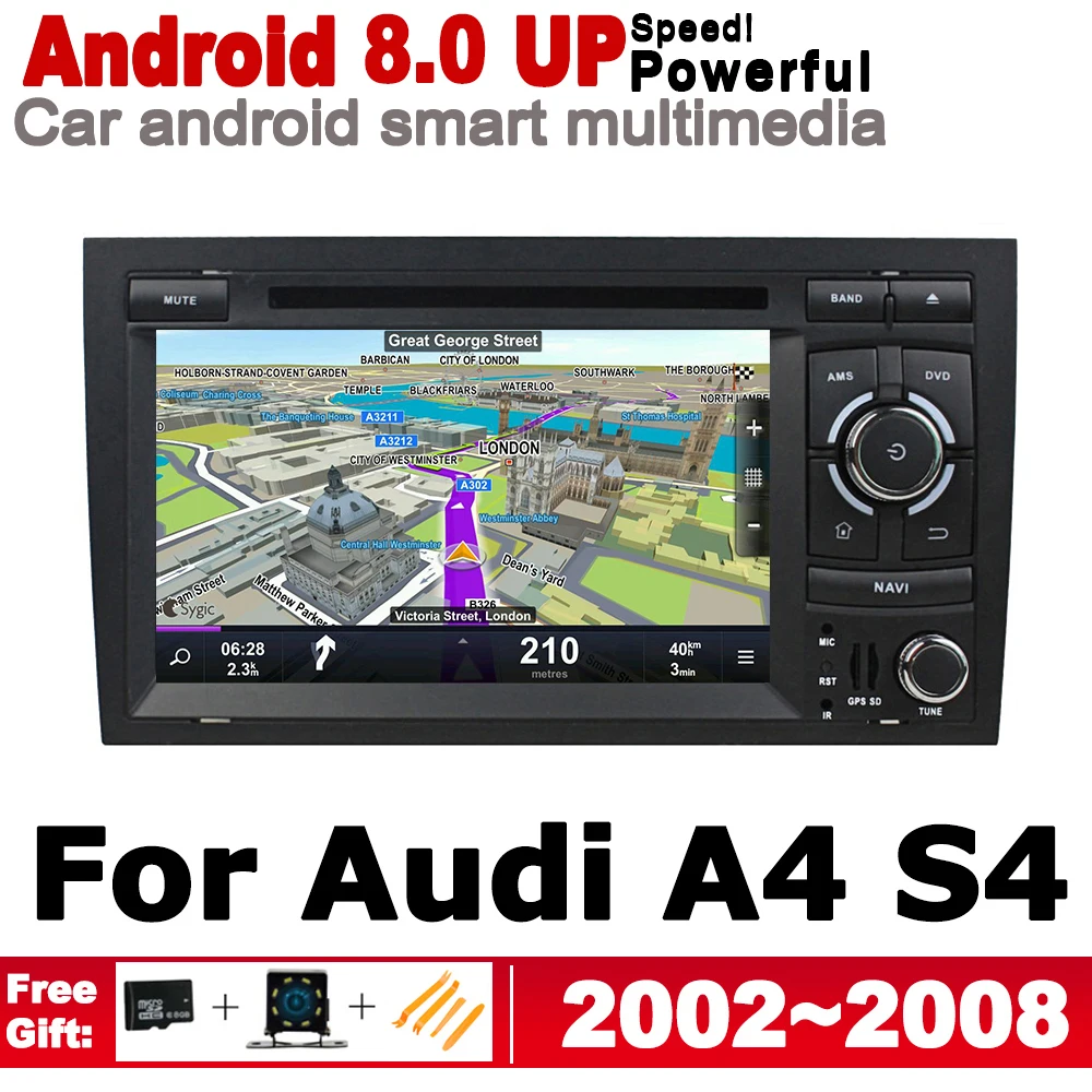 

2 din Android 8.0 up car dvd radio player For Audi A4 S4 RS4 8E 8H 2002~2008 MMI GPS navigation multimedia system WIFI BT AUX