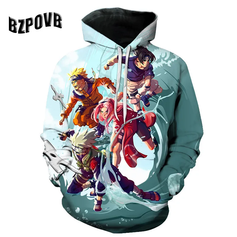 Новый японский тренд 2020 толстовка с 3d принтом Наруто толстовки модные стили для