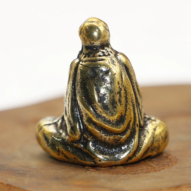 Retro Brass Dharma Buddha Mini Statue Bodhidharma Master Figurines Desk Decoration Handcrafts Gifts Miniatures | Дом и сад
