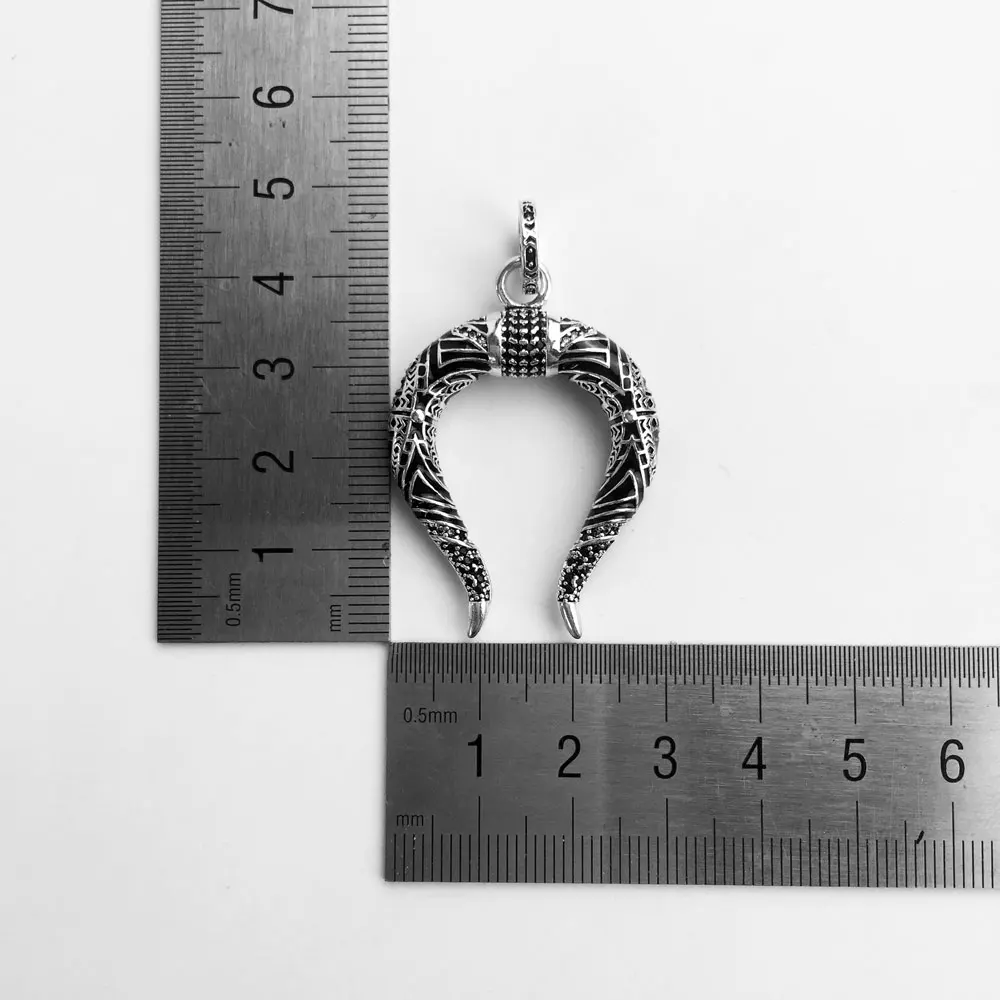 Дракон подвески в виде рога 925 пробы серебро разноцветный кубический цирконий