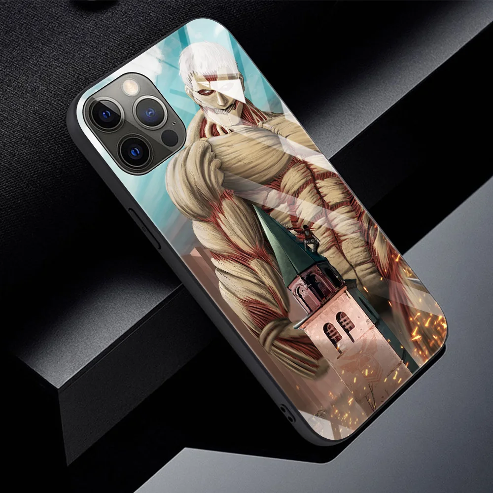 

Attack on Titan Japanese Anime Glass Case for iPhone 12 pro Cover for iPhone 11 pro max 7 8 6 6s Plus X XS Max XR SE2020 Shell