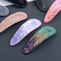 new fashion korean sequins geometric hairpin drop shape pu leather hairgrip hairpins for women girls hair accessories hair clip