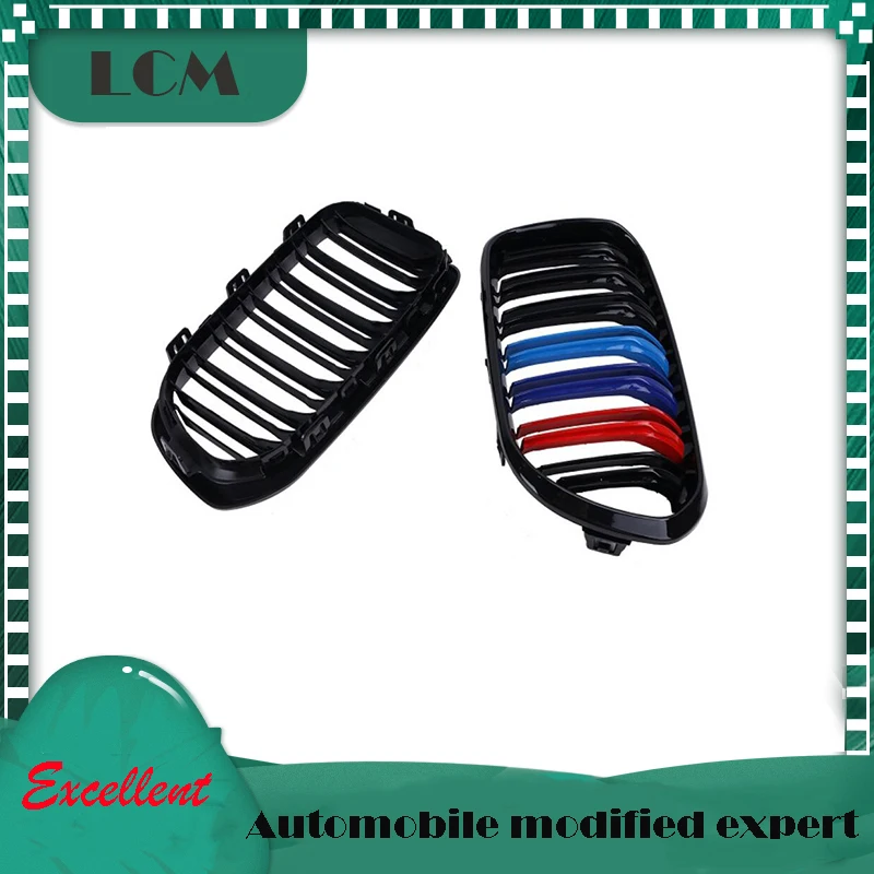 Двойная решетка из АБС-пластика глянцевая черная/матовая черная/черная +