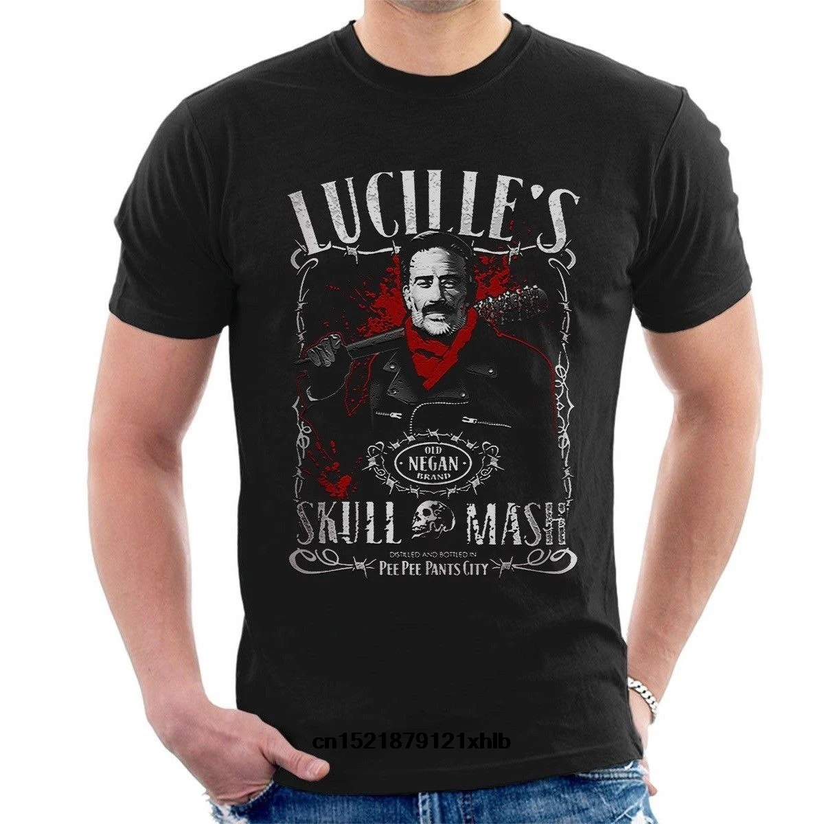 Мужская футболка Negan Whiskey Inspired Twd Люсиль Ходячие мертвецы черная размер S 4XL