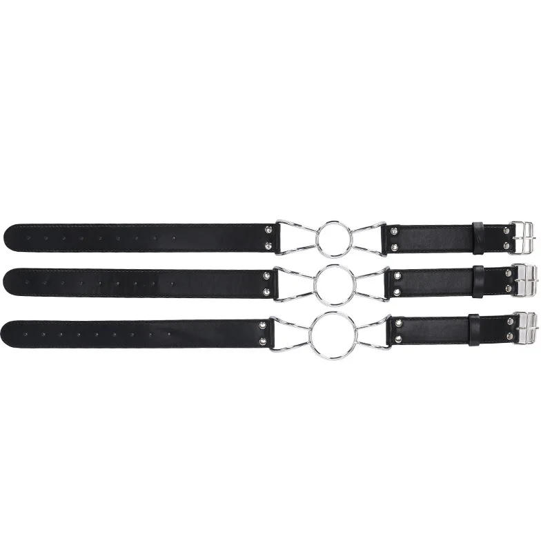 Кожаный кляп с открытым ртом и уплотнительным кольцом Размеры S/M/L эротические