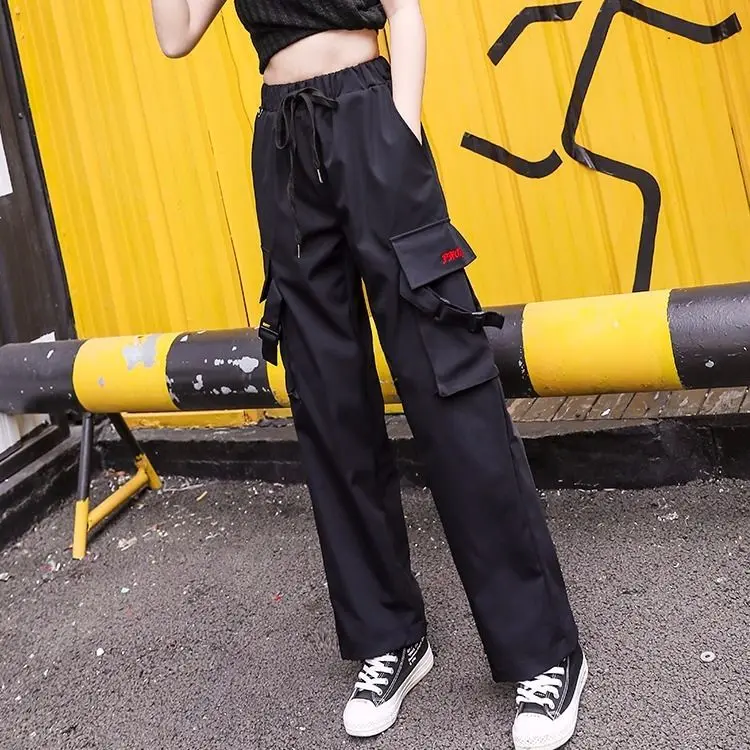 Новые Беговые брюки в повседневном стиле черные женские повседневные штаны