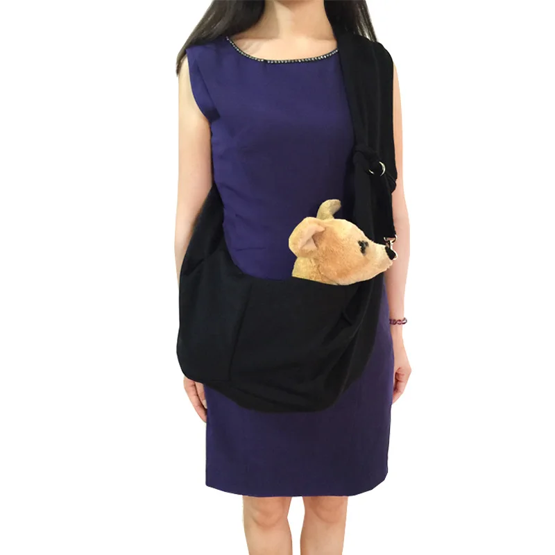 

Black Pet Dog Shoulder Bag Cotton Carrier Outdoor Travel Handbag Single Sling Comfort Travel Tote Shoulder Bag Soft