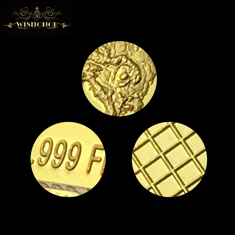Сувенир 1 OZ 999 покрытием 24K Золотые прутки с территория дизайна коллекционируемые