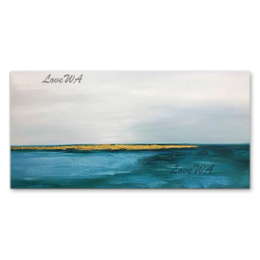 

Blue And White Design Oil Painting Art Modern Art Painting Unframed 100% Hand-painted Abstract Seascape Canvas Wall Art Picture