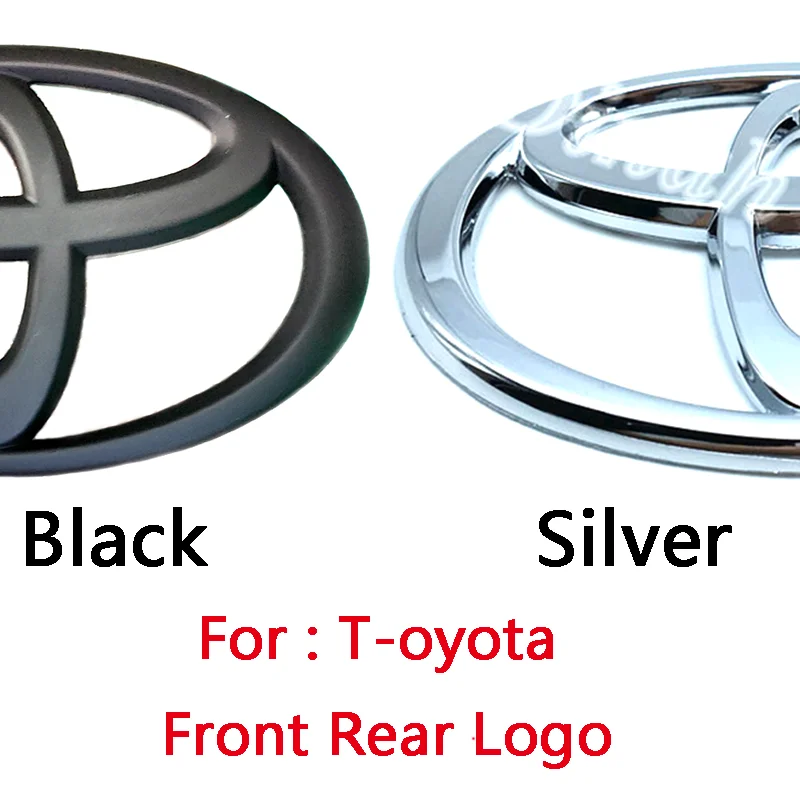 Знак на переднюю головку автомобиля Toyota хромированная Серебристая Наклейка