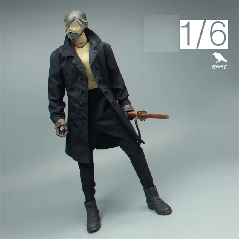 Большие продажи 1/6 CROWTOYS модное мужское черное пальто брюки нож оружие игрушки без