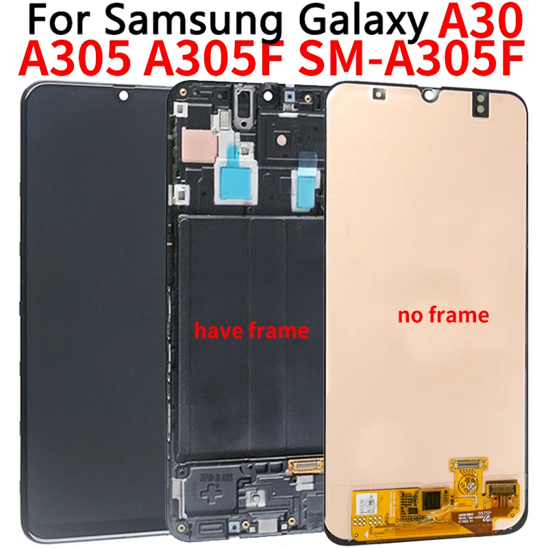 SUPER AMOLED ЖК дисплей для SAMSUNG Galaxy A30 A305 A305F A305DS с цифровым преобразователем сенсорная