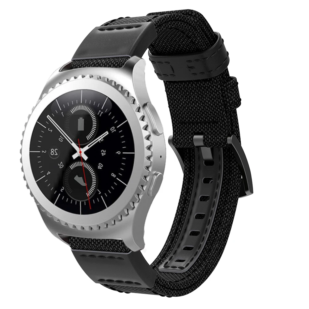 20 мм 22 Холщовый кожаный ремешок для samsung gear S2/Galaxy Active S3/Galaxy Watch 46 ремешок|Ремешки