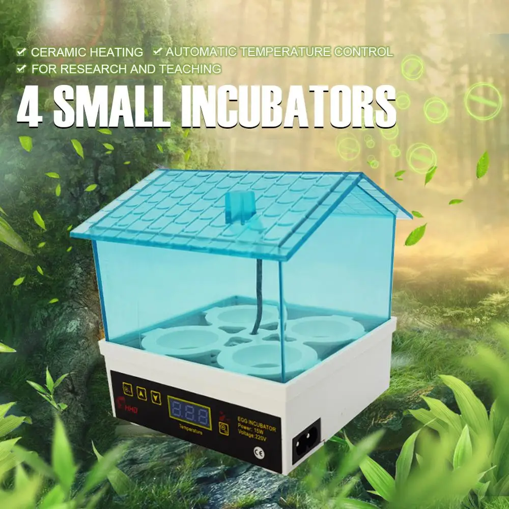 

New Digital Temperature Small Brooder 4 Mini Hatchery Egg Incubator Hatcher for Chicken Duck Bird Pigeon Quail