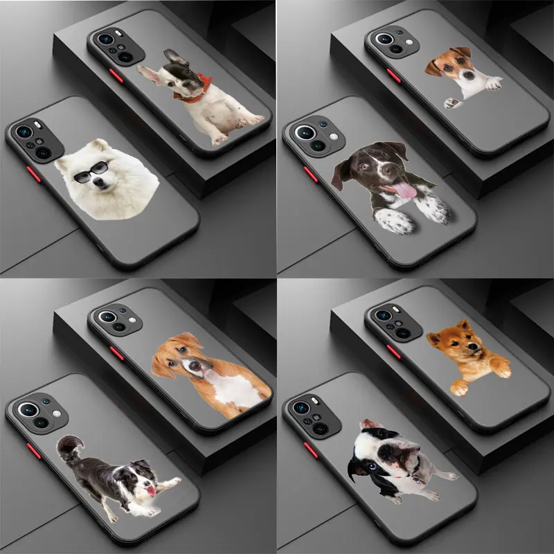 

Skin Feel Matte Case For Xiaomi POCO X3 NFC F2 M2 Pro 5G X2 F3 M3 Mi 11X 10T Note 10 Pro 11 10 Lite 9T 11i Animal Dog French