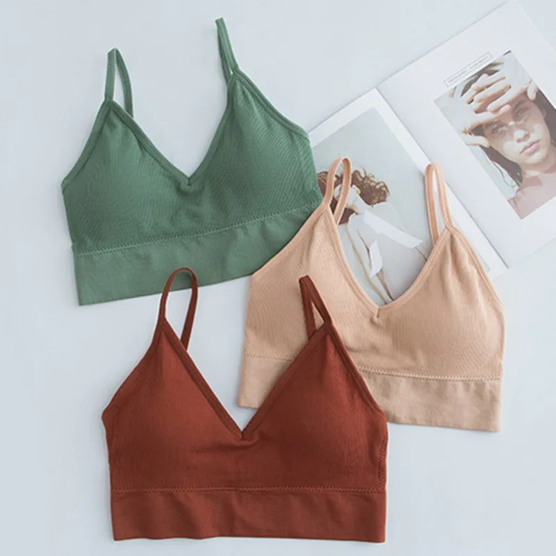 

2020 Women's Sportactive Bra Without Bones Crop Tops Women's Tube Tops Gym Jogging Sleeveless Seamless Sports Bra Crop Camis