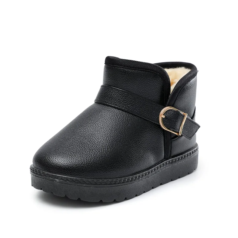 

2021 New Waterproof and Non-skid Children's Male and Female Leather Boots Thicker and Older Children Thicken and Keep Snow Boots
