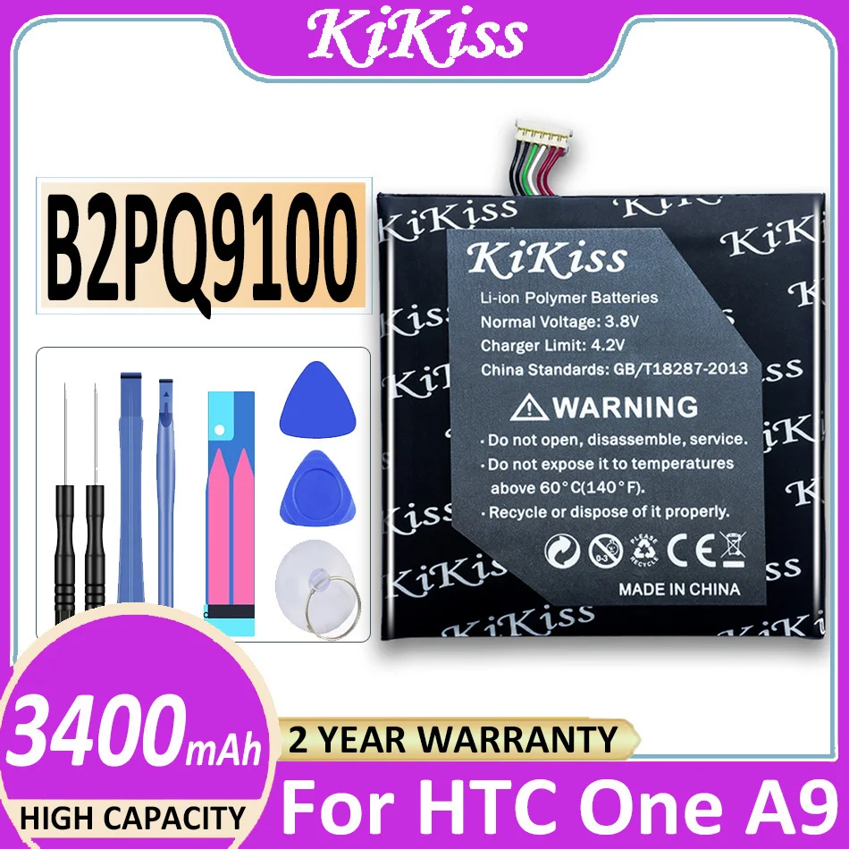 

Аккумулятор 3400 мАч KiKiss B2PQ9100 для HTC One A9 аккумулятор A9U A9T A9W A9D мобильный телефон аккумулятор для HTC One A9 + бесплатный инструмент