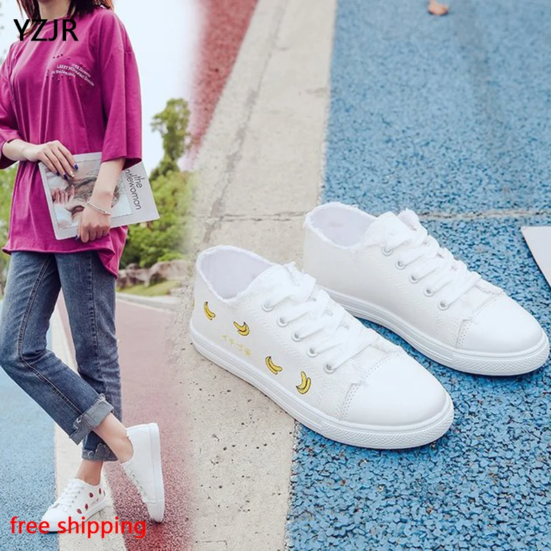 YZJR/бесплатная доставка белая обувь женская коллекция 2019 года сезон весна-лето