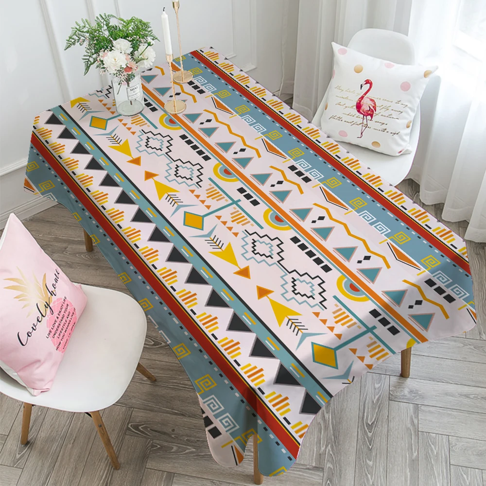 

Silstar Tex Art Geometry Cloth Table White Linen Anti-Oil Tablecloth Waterproof Easter Kitchen Table Cover Home