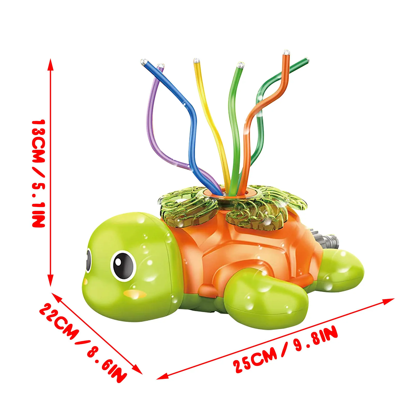 

For Kids Toy With 6 Duct Tubes Water Sprinkler For Kids Outdoor Play-outdoor Water Play Turtle Sprinkler With Wiggletubes