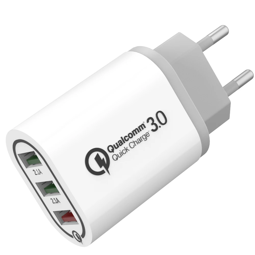 Round white USB 3,0 зарядное устройство quick charge 3,0 QC3.0 Turbo Мульти USB зарядное устройство Turbo Мульти адаптер EU Plug power bank зарядное устройство для xiaomi iPhone - Тип штекера: Round white