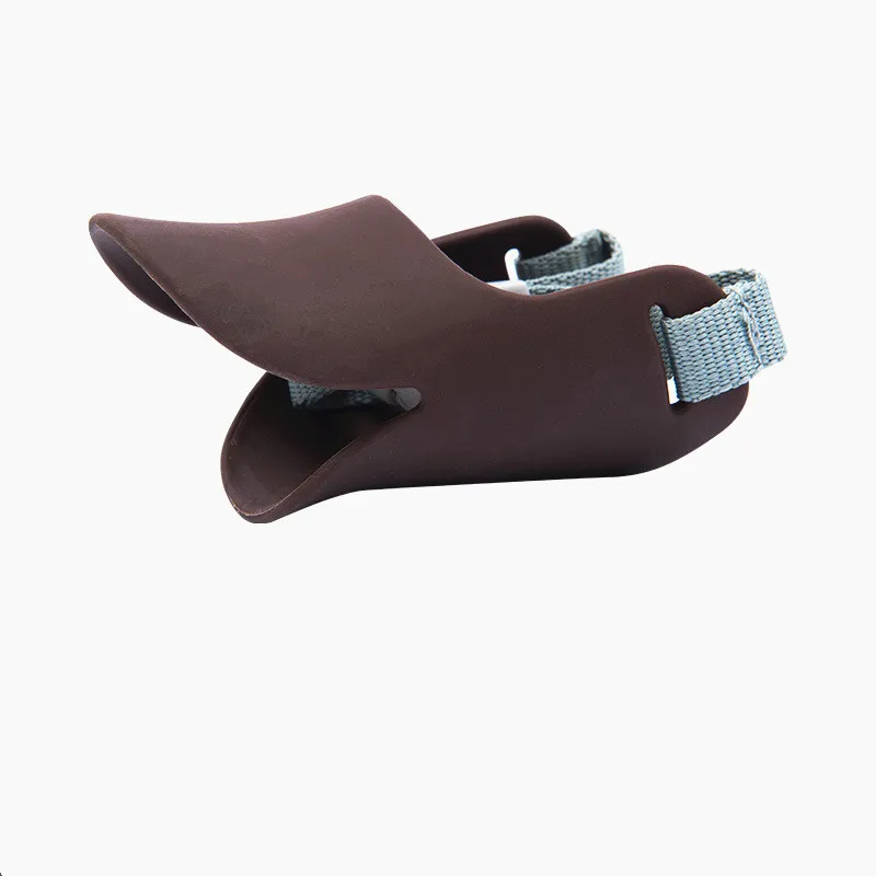 Dog Muzzle Silicone Cute Duck Mouth Mask Muzzle Bark Bite Stop Small Dog Anti-bite Masks For Dog Products Pets Accessories 1pcs - Цвет: Coffee