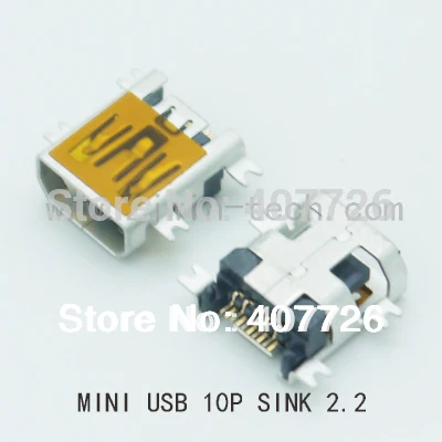 

10 шт., 10-контактный разъем Micro USB «мама» (раковина 2,2 SMT)