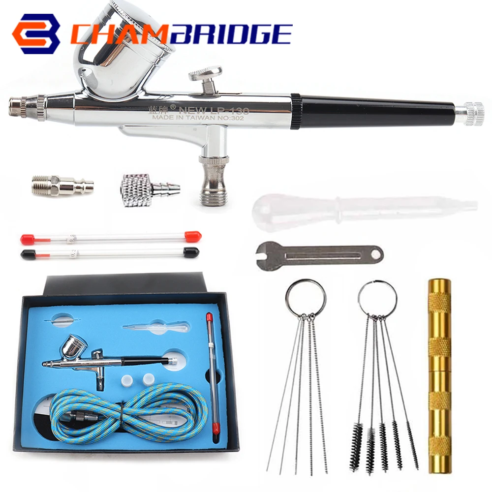 7cc Dual-Action Airbrush with 0.2/0.3/0.5mm Nozzle Needle Airbrush Kit With 11Pcs Cleaning Spray Gun Tool For Nail Airbrush