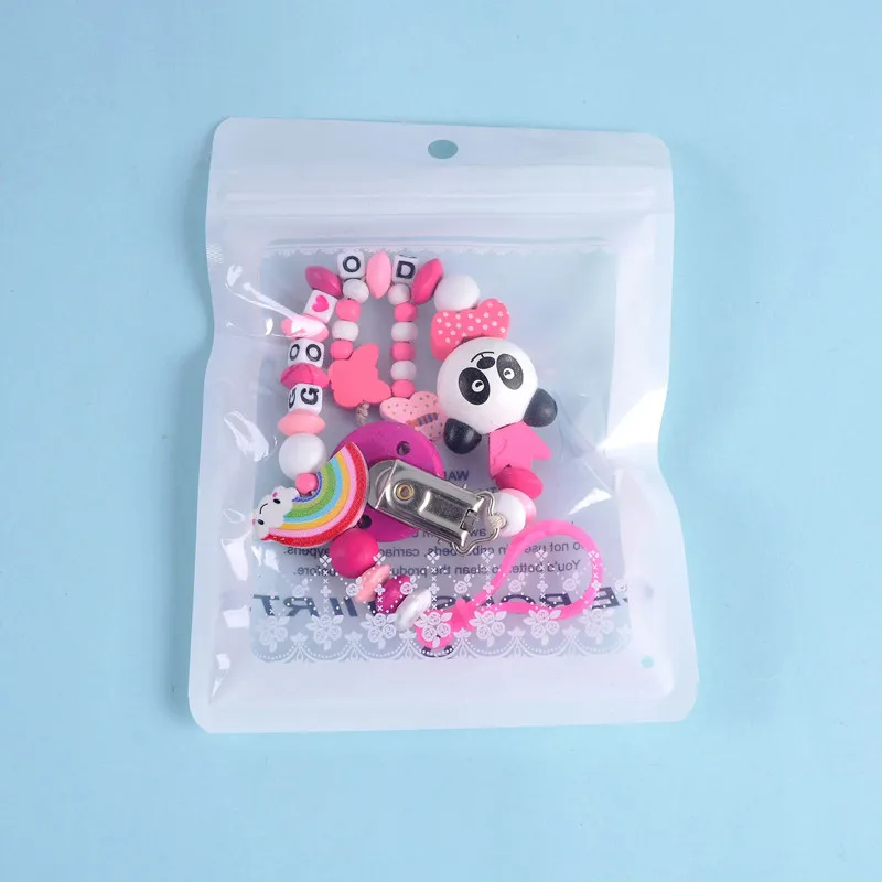 1PC New Cute Panda Silicone Baby Pacifier Clip Multicolor Rainbow Chain For Teething Soother Chew Toy | Мать и ребенок