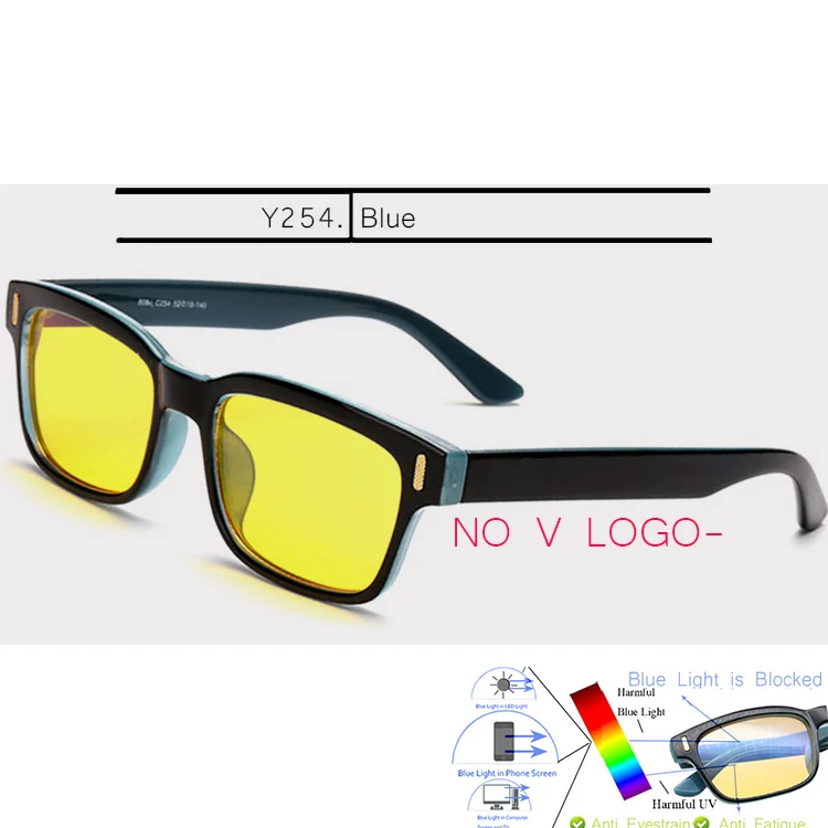 NO V LOGO-Y254 IVSTA, синий светильник, очки, компьютерная игровая оправа, для мужчин, анти-Синие лучи, блокировка, по рецепту, близорукость, поляризованные солнцезащитные очки, ночной ботаник - Цвет оправы: NO V LOGO-Y254