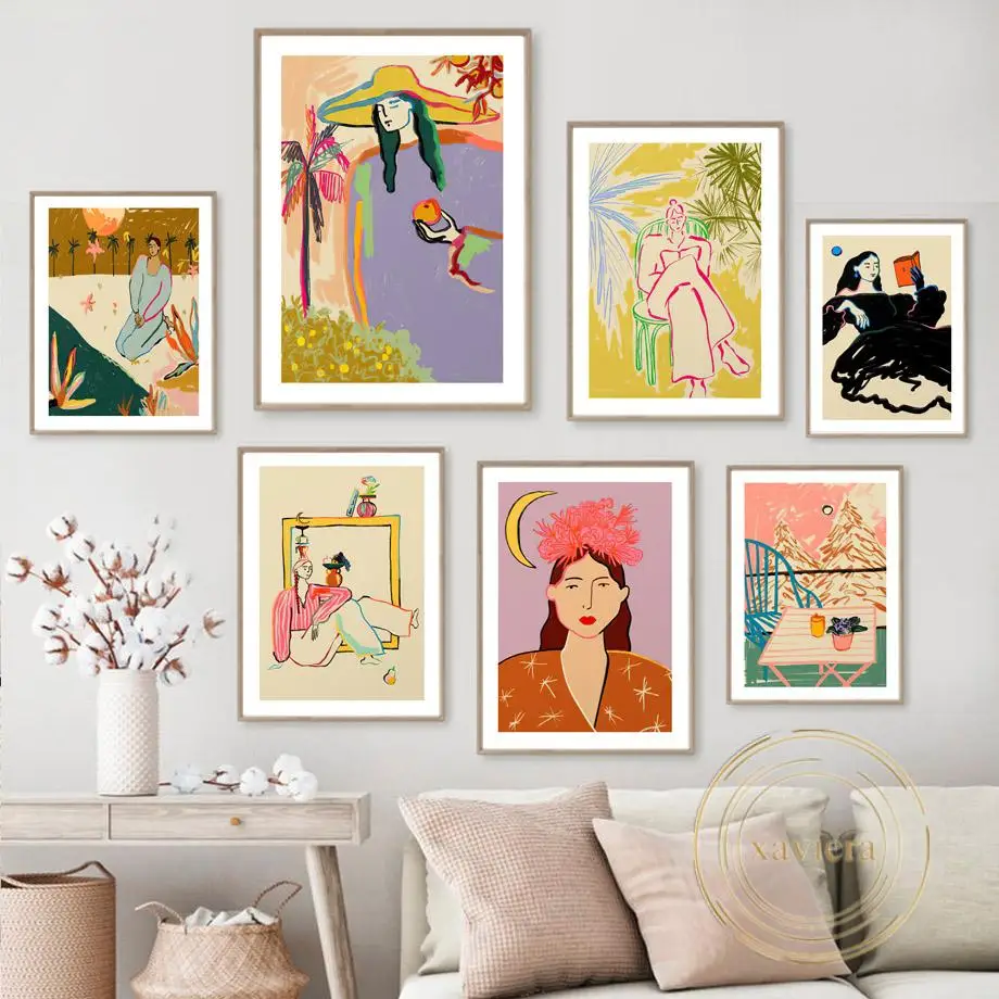 

Abstract Fashion Woman Canvas Painting Nordic Line Graffiti Posters and Prints Modern Wall Art Pictures Home Decor Girls Bedroom