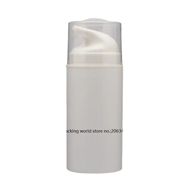 100 мл цельная белая пластиковая безвоздушная бутылка белый/прозрачный насос для