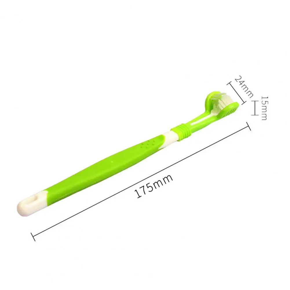 

Durable Pet Toothbrush Three Sided Multi-angle Cleaning Plastic Dog Soft Bristle Toothbrush for Oral Care Pet Cleaning Supplies