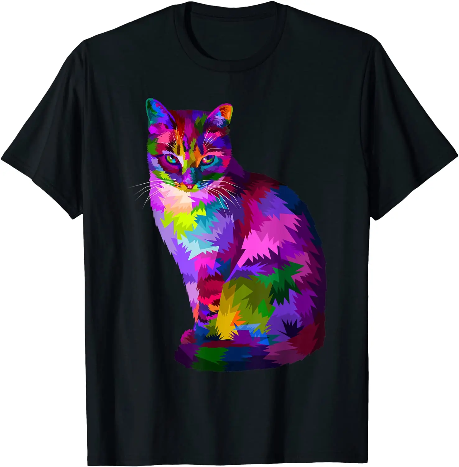 

2021 T Shirt Women Kawaii Summer Tops T-shirt Tee Shirt Unisex Cat Colorful t-shirt Graphic Tees Fashion Harajuku Shirt